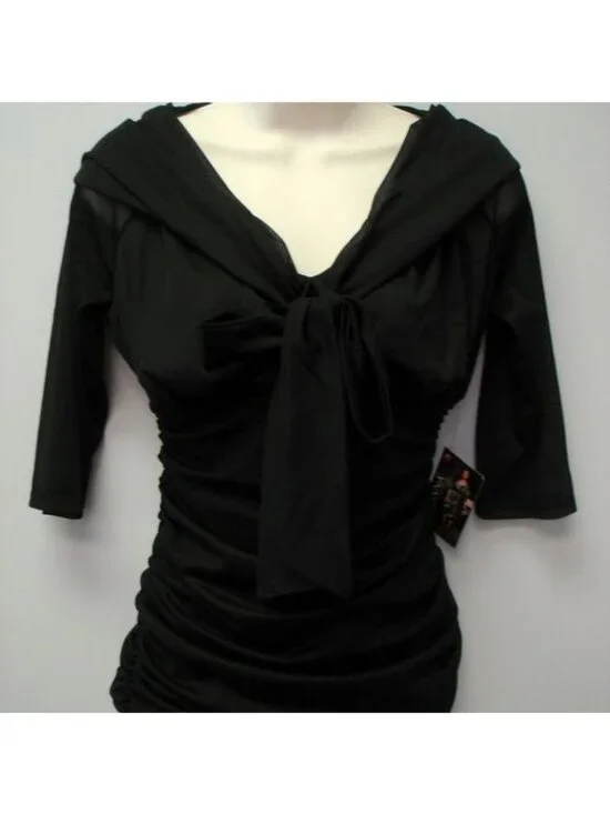 NWT KIYONNA MELROSE MESH BLACK TOP! - Picture 3 of 3